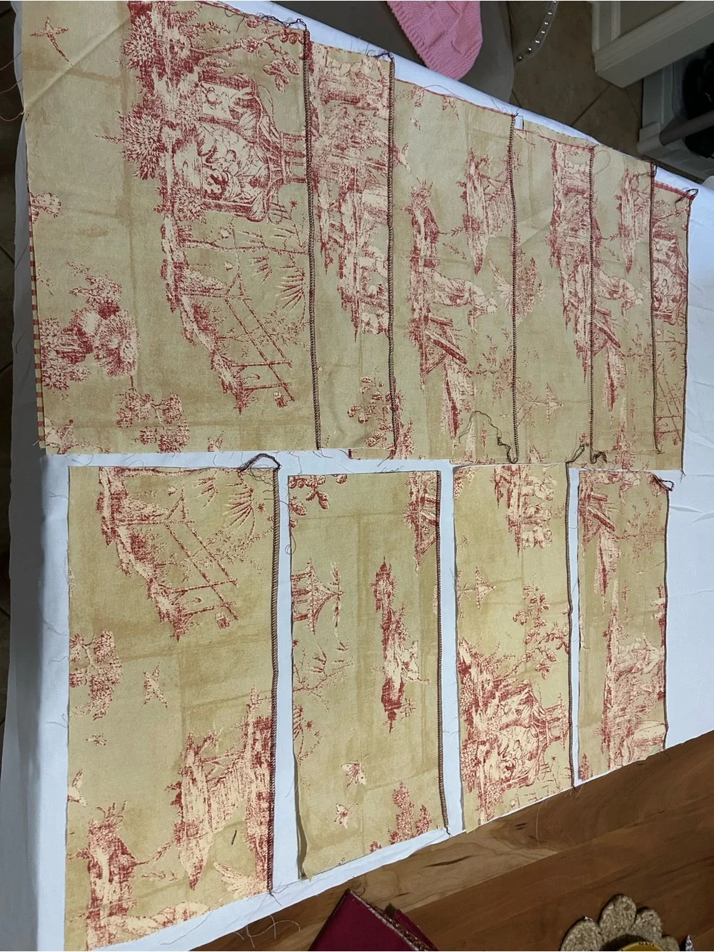 10 Unfinished Toile de Jouy Fabric Panels for DIY Pillows